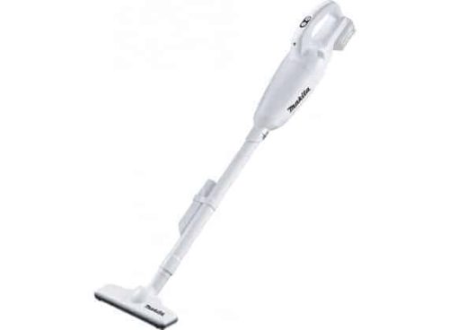 Makita CL108FDZW bežični aku usisavač s bijelim dizajnom i dugim nastavkom.