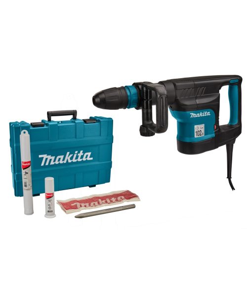 Makita HM1101C udarni čekić s torbom, olovkom i dodatnim priborom.