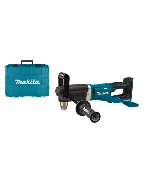 Makita DDA460ZK aku kutna bušilica s torbicom i dodatnim priborom.