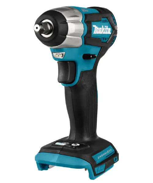 Makita DTW180Z aku udarni odvijač prikazan s crno-plavim kućištem i metalnim vrhom za pričvršćivanje.