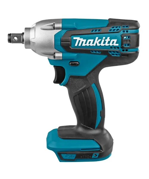 Makita DTW190Z aku udarni odvijač prikazan s plastičnim kućištem i metalnim vrhom za vijke.