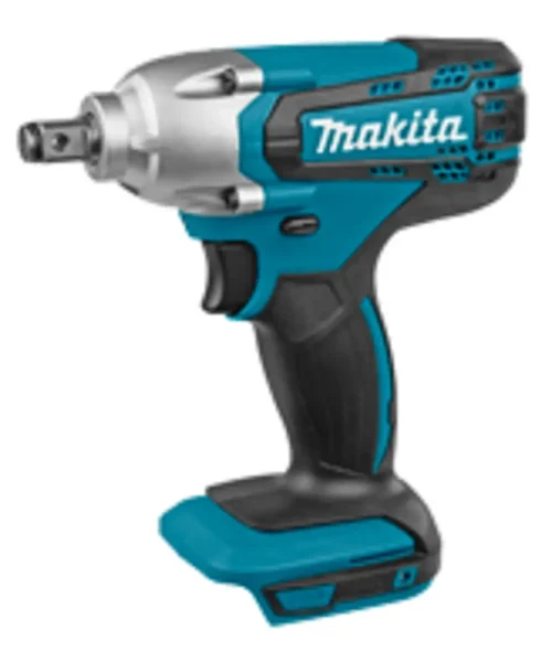 Makita DTW190Z aku udarni odvijač prikazan s crno-plavim kućištem i metalnim vrhom.