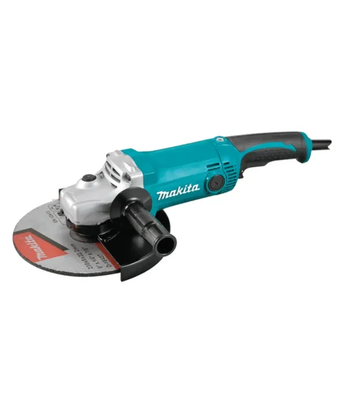 Makita GA9050R kutna brusilica 230 mm s plastičnim kućištem i metalnim diskom za brušenje.