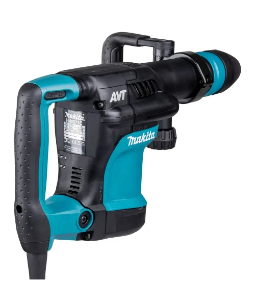 Makita HM0871C udarni čekić s crno-turquoise kućištem i ergonomski oblikovanom ručkom.