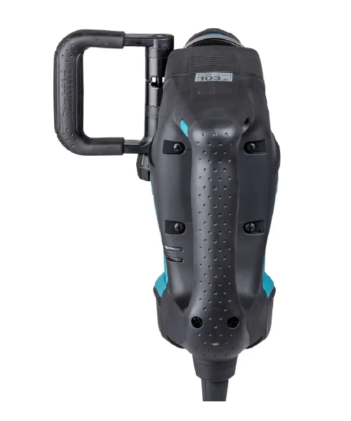 Makita HM1203C udarni čekić s crnim i plavim detaljima, ergonomski rukohvat i robustan dizajn.