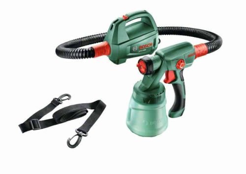 Bosch PFS 1000 sustav za prskanje boje s crijevom, ručkom i remenom za nošenje.