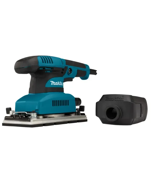 Makita BO3710 oscilirajuća brusilica s dodatnim nastavkom za brušenje i kontrolu brzine.