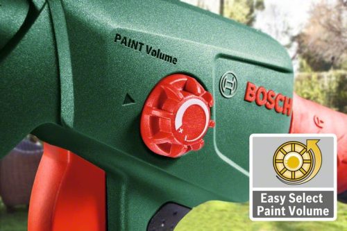 Bosch PFS 1000 sustav za prskanje boje s crvenim regulatorom i oznakom za odabir boje.