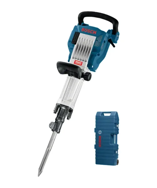 Bosch GSH 16-30 udarni čekić s plastičnim kovčegom i priključkom za rad na teškim građevinskim materijalima.
