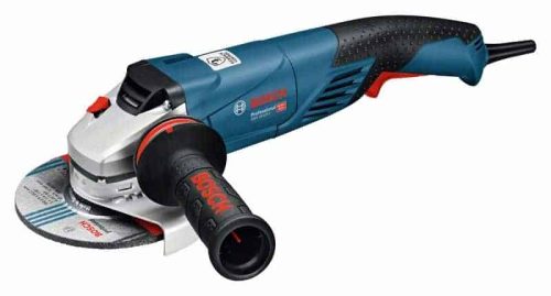 Bosch GWS 18-125 L kutna brusilica s plastičnim kućištem i crnim ručkama za sigurno držanje.