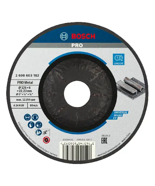 BOSCH brusna ploča za metal koljenasta Standard 125×6 mm