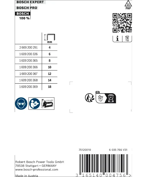 BOSCH set spajalica 11,4×8 mm, 1000 kom, tip 53 (2)