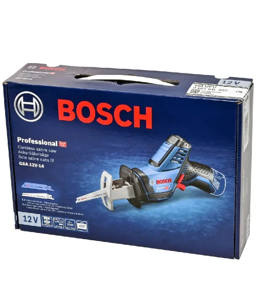 BOSCH aku recipročna pila GSA 12V-14 u kutiji s prikazom proizvoda.