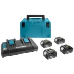 Makita aku POWER SET 4xAku 18V 5,0Ah 1xDC18RD + kovčeg 197626-8