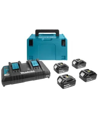 Makita aku POWER SET 4xAku 18V 5,0Ah 1xDC18RD + kovčeg 197626-8