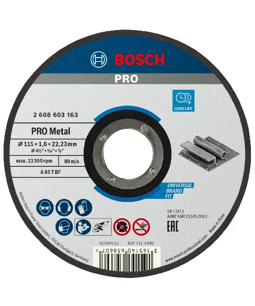 BOSCH rezna ploča za metal ravna Standard 115×1,6 mm