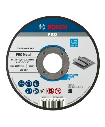 BOSCH rezna ploča za metal ravna Standard 115×2,5 mm