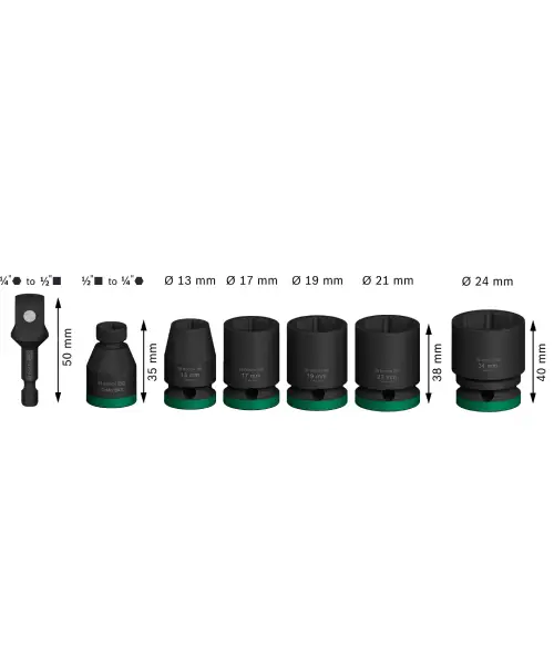 BOSCH set nasadnih ključeva 1/2″ 13-24/7