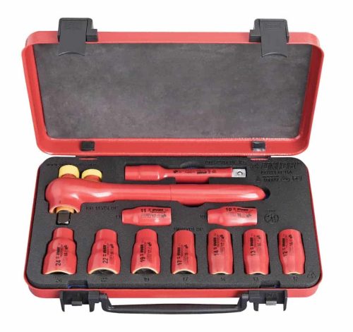 UNIOR set nasadnih ključeva i pribora 1/2″ izoliranih u metalnoj kutiji 10-24/11