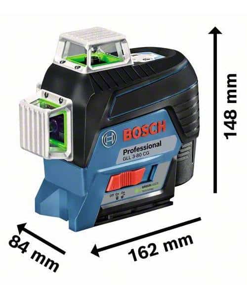 BOSCH laserski nivelir GLL 3-80 CG + BM1 + 1xAku 12V 2,0Ah + L-BOXX