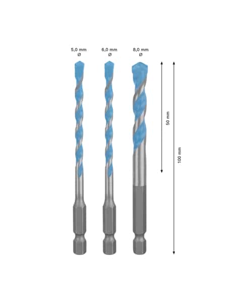 BOSCH 3-dijelni set višenamjenskih svrdla HEX-9 Multi Construction