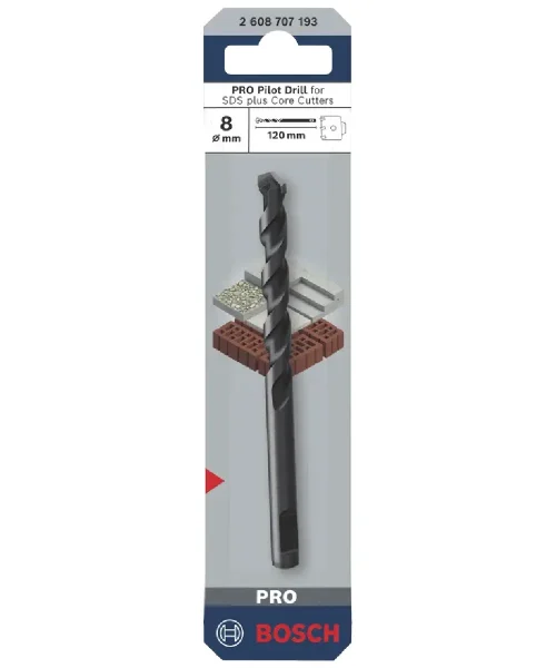 BOSCH PRO svrdlo za centriranje za SDS plus, 8x120 mm, prikaz u ambalaži.