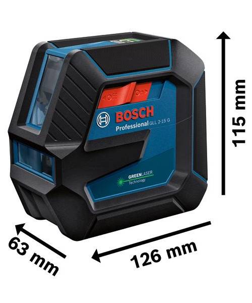 BOSCH laserski nivelir GLL 2-15 G + držač + kovčeg