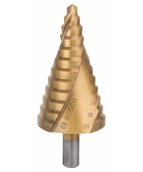 BOSCH HSS TiN stupnjevito svrdlo, 6-39 mm, za bušenje u metalu i drvu.