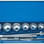 UNIOR set nasadnih ključeva i pribora 1" u metalnoj kutiji 46-80/12