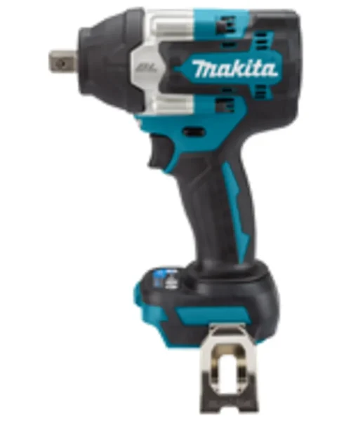 Makita DTW701Z aku udarni odvijač s crno-plavom kućištem i priključkom za bateriju.