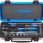 UNIOR set nasadnih ključeva i pribora 3/8″ u metalnoj kutiji 6-22/24