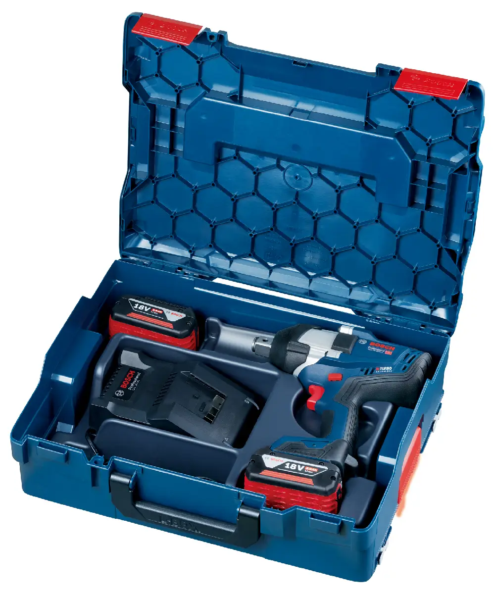 Bosch GDS 18V-1050 H aku udarni odvijač s dva 18V akumulatora i L-BOXX kućištem.