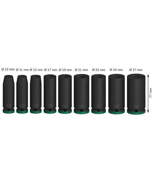 BOSCH 9-dijelni set dugih nasadnih ključeva 1/2″ 10-27