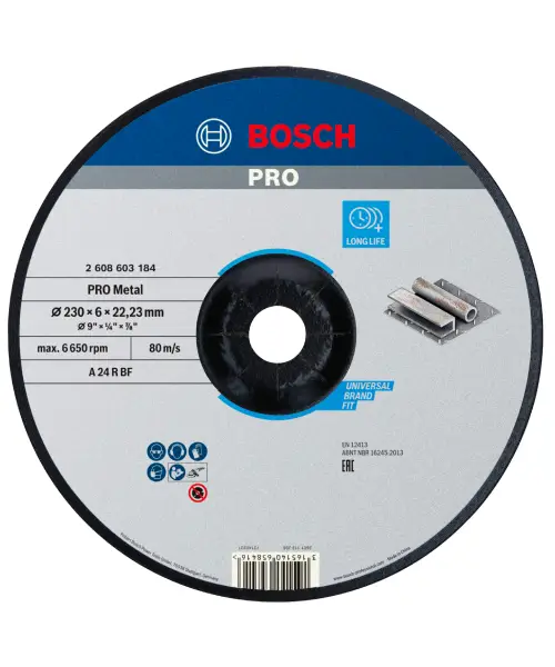 BOSCH brusna ploča za metal koljenasta Standard 230×6 mm