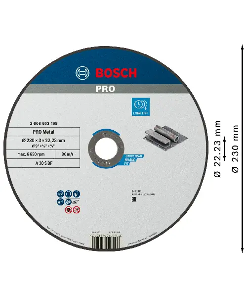 BOSCH rezna ploča za metal ravna Standard 230×3,0 mm