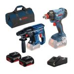 BOSCH aku bušaći čekić GBH 180-LI + aku udarni odvijač GDX 180-LI + 2xAku 18V 4,0Ah + kovčeg + torba