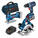 BOSCH aku bušilica-odvijač GSR 18V-60 C + GST 18V-LI-S + GKS 18 V-LI + 2xAku 18V 5,0Ah + torba