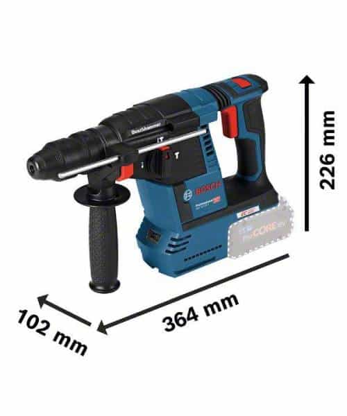 BOSCH aku bušaći čekić GBH 18V-26 F 2xAku ProCORE 18V 18V 5,5Ah + kovčeg + sustav za usisavanje prašine