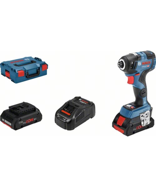 BOSCH aku udarni stezač GDR 18V-200 C 2xAku 18V ProCORE 4,0Ah + L-BOXX