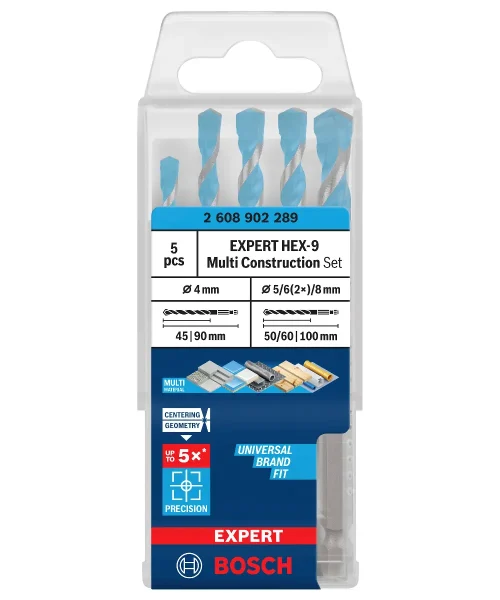 BOSCH 5-dijelni set višenamjenskih svrdla EXPERT HEX-9 Multi Construction 4-8 mm