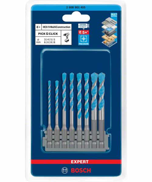 BOSCH 8-dijelni set višenamjenskih svrdla Pick & Click EXPERT HEX-9 Multi Construction