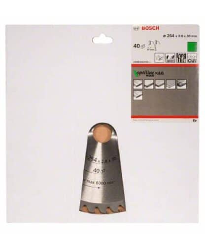 BOSCH list kružne pile Optiline Wood 254x30x2,8 mm Z40