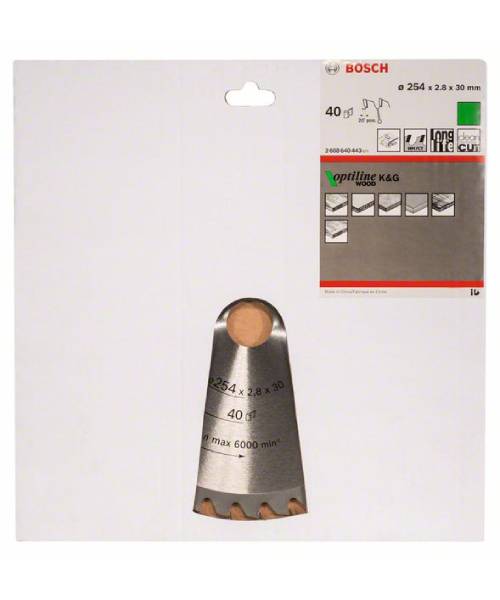 BOSCH list kružne pile Optiline Wood 254x30x2,8 mm Z40