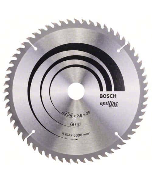 BOSCH list kružne pile Optiline Wood 254x30x2,8 mm Z60 BOSCH list kružne pile Optiline Wood 254x30x2,8 mm Z60