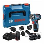 BOSCH aku bušilica-izvijač GSR 12V-35 FC + 5 nastavka 2xAku 12V 3,0Ah + L-BOXX