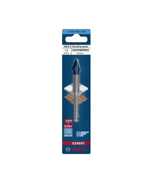 BOSCH svrdlo HEX-9 EXPERT HardCeramic – 12 mm x 90 mm