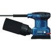 BOSCH oscilirajuća brusilica PRO GSS 140 A s crnim nastavkom za brušenje i plavim kućištem.