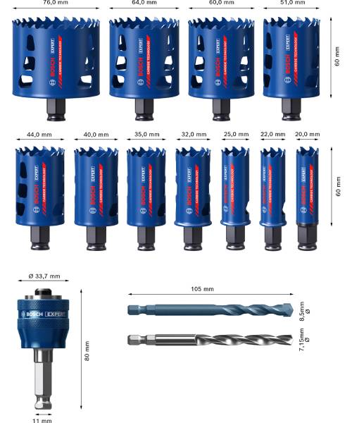 BOSCH 14-dijelni set Expert kruna sa adapterom