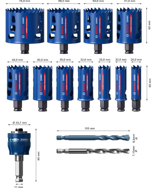 BOSCH 14-dijelni set Expert kruna sa adapterom
