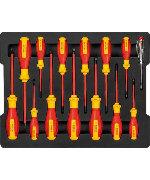 BOSCH 14-dijelni set izvijača VDE + L-BOXX